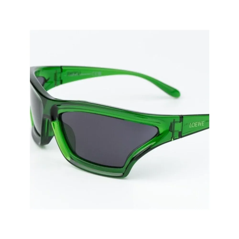 Loewe x PAULA'S IBIZA Men Sunglasses Green Smoke Wraparound LW40143U 98A